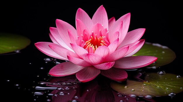 Nagradzana fotografia studyjna różowej lilii wodnej w zbliżeniu