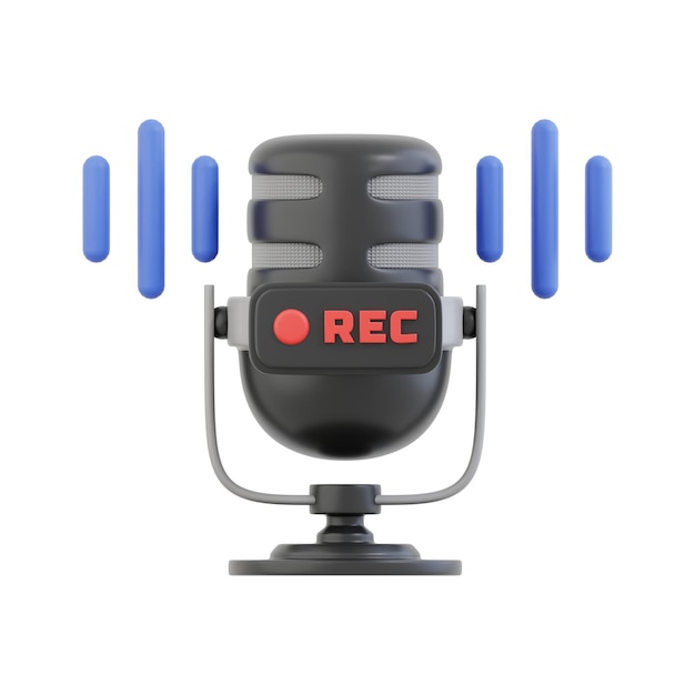 Nagrywanie 3D Podcast renderowanie ikon 3D