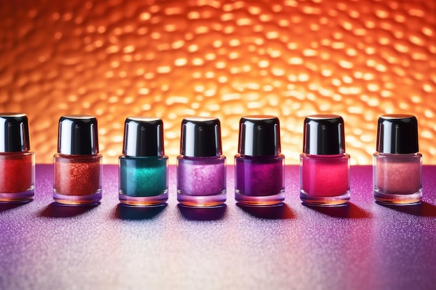 Nail Polish różnorodne kolory kształty Profesional Fotografia AI generowane