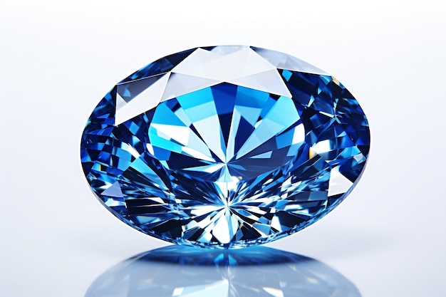 Najlepszy klejnot, drogi niebieski diament na białym tle PNG Generacyjna sztuczna inteligencja