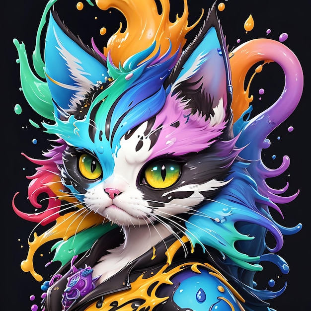 Najlepszy kot kolorowy kot Generatywna sztuczna inteligencja