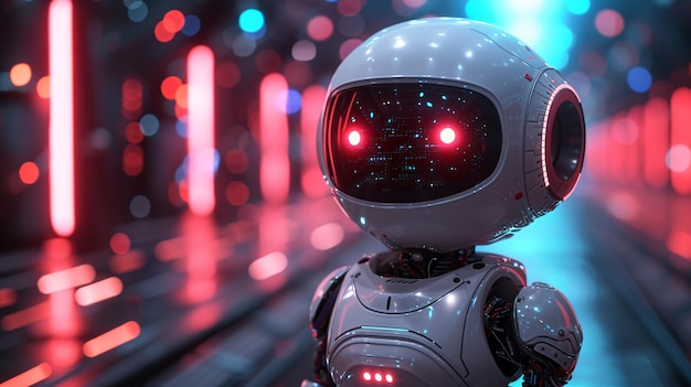 Najnowocześniejszy 3D robot chatbot zapewniający pomoc sztucznej inteligencji do celów technologicznych i przemysłowych