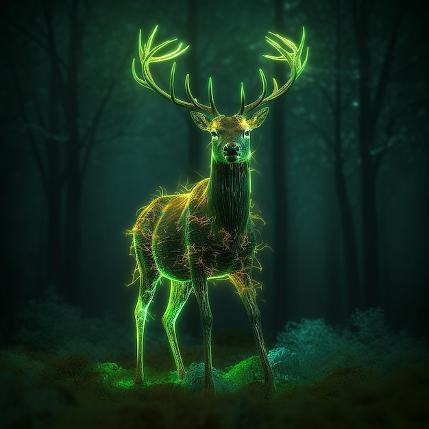 Najpiękniejsze magiczne zdjęcia jeleni Generative AI