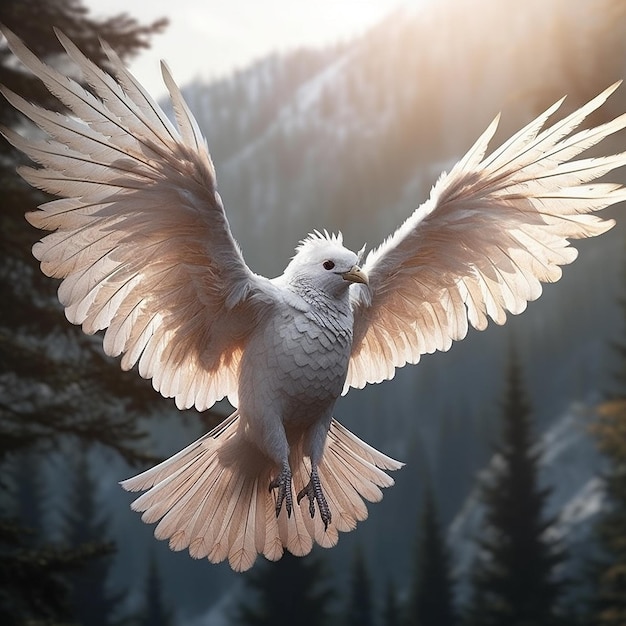 Najpiękniejszy ptak z rozpostartymi skrzydłami Zdjęcia Generative AI