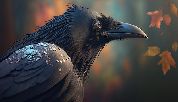 Najpopularniejszy ptak wrona padlinożerna Utworzony za pomocą Midjourney