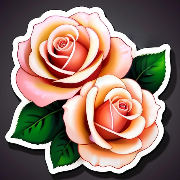 Zdjęcie naklejka różowa w kolorze brzoskwini z ai