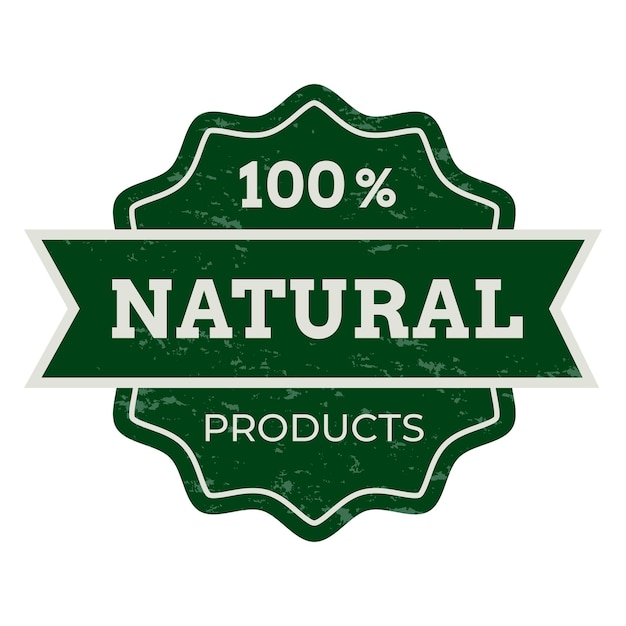 Nalepka z naturalnym odznaką Png 100 dla kampanii marketingowej żywności