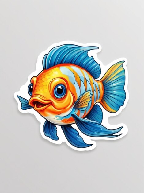 Zdjęcie nalepka z projektem koszulki z rybami