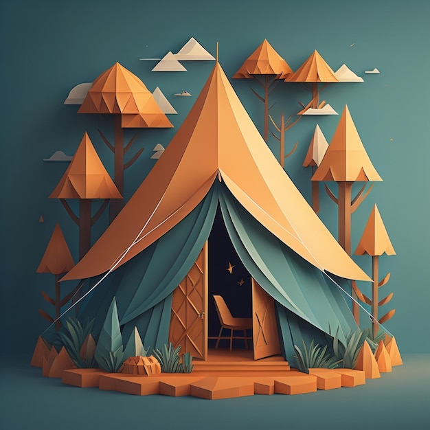 namiot low poly art