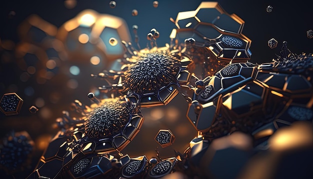 Nanotech roju tła ilustracji sztuki cyfrowej Generative AI