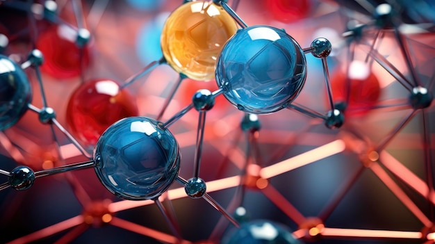 Nanotechnologia zaawansowane materiały innowacyjna manipulacja molekularna maleńkie struktury futurystyczne zastosowania stworzone za pomocą generatywnej technologii sztucznej inteligencji