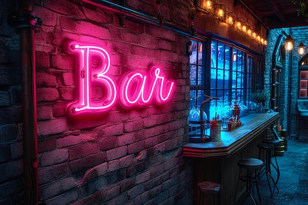 Zdjęcie napij się w stylu neon bar magic