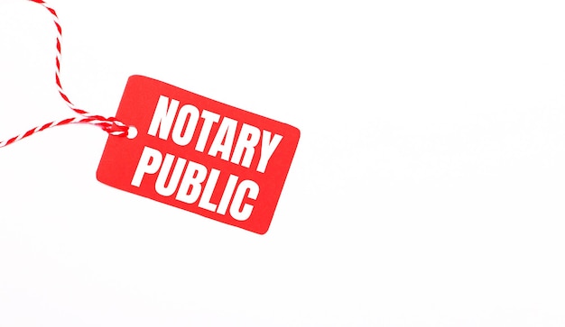 Napis Notary Public Na Czerwonej Metce Z Ceną Na Jasnym Tle Koncepcja Reklamy Miejsce Kopiowania