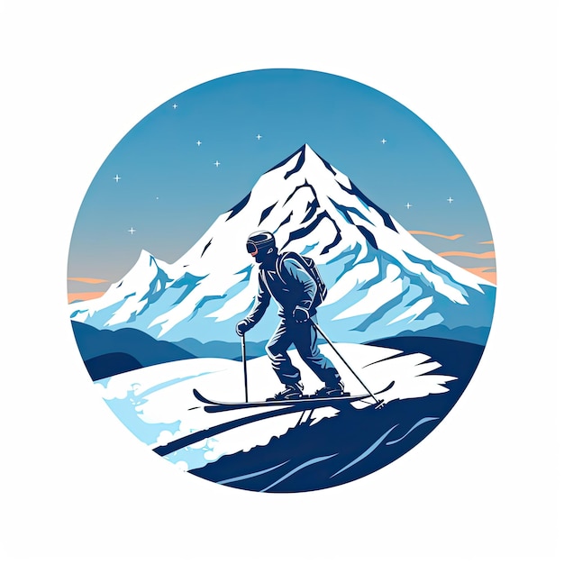 Narciarz w górach Ilustracji wektorowych narciarz w górach