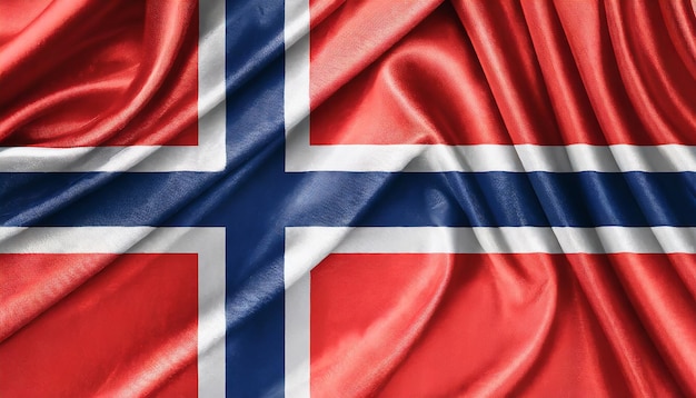 Narodowa flaga norweskiej tkaniny jedwabnej Symbol Norwegii