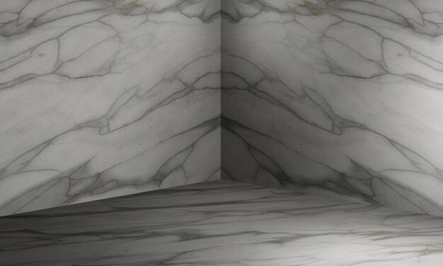 Zdjęcie narożnik pustego pokoju z białymi ścianami renderowania 3d podłogi
