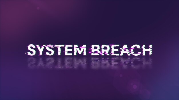 Naruszenie systemu renderowania 3D tekstu z efektami ekranu usterek technologicznych
