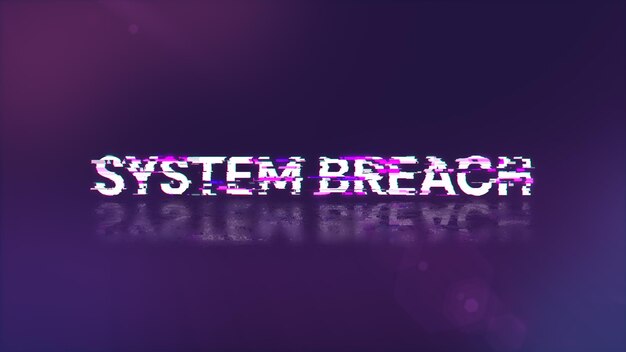 Naruszenie systemu renderowania 3D tekstu z efektami ekranu usterek technologicznych