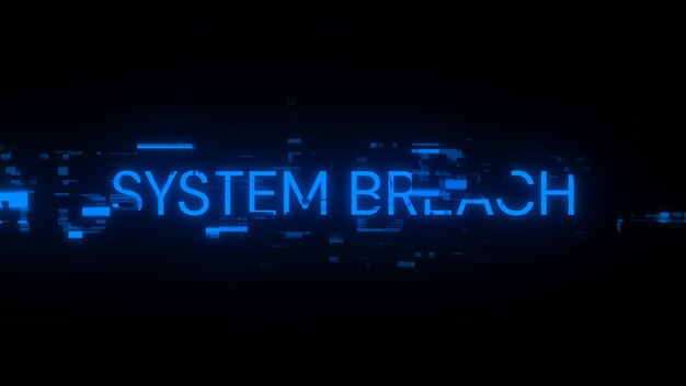 Naruszenie systemu renderowania 3D tekstu z efektami ekranu usterek technologicznych