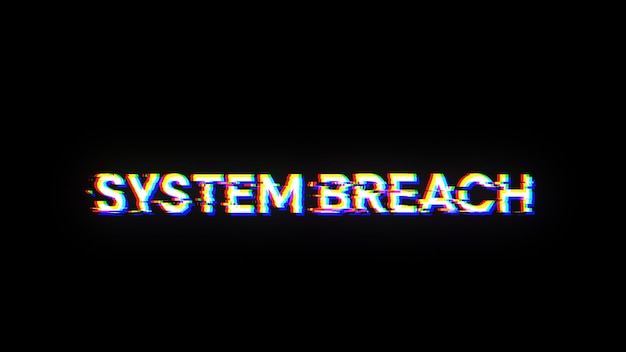 Naruszenie systemu renderowania 3D tekstu z efektami ekranu usterek technologicznych