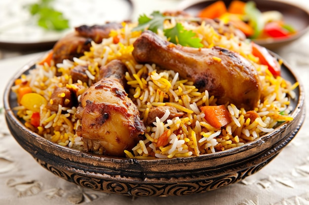 Narysowany pyszny kurczak biryani