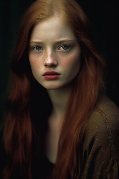 Nastolatka z czerwonymi włosami.