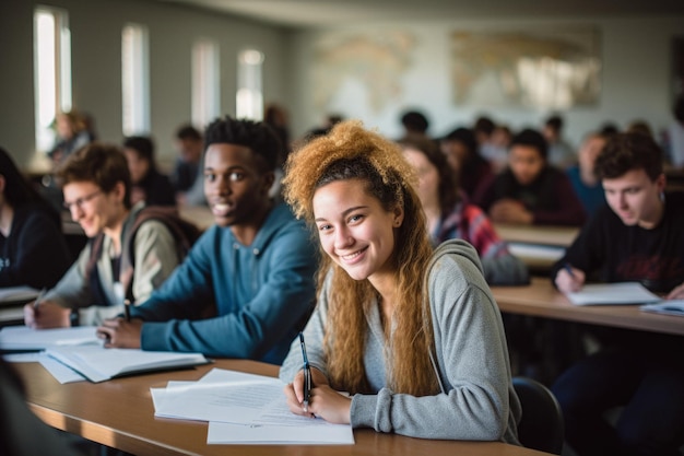 Nastolatki w college'u koncentrują się na nauce, uczęszczają na zajęcia