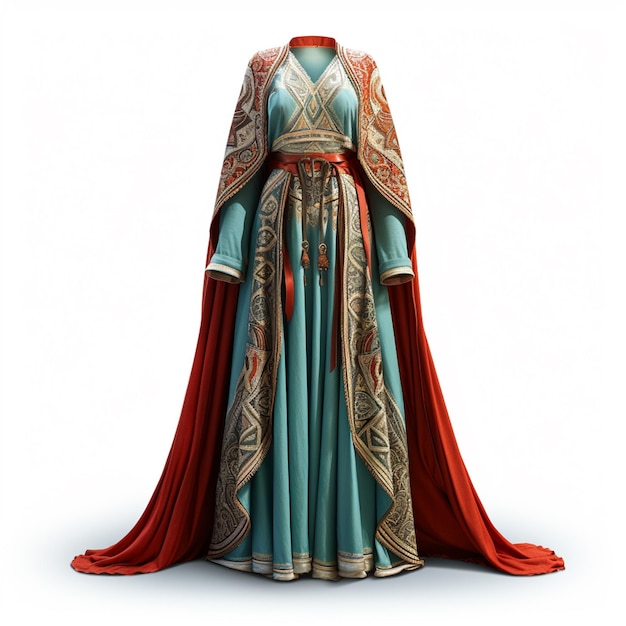 Naszkicuj kostium damski marokański kaftan wysokiej jakości Wiele szczegółów