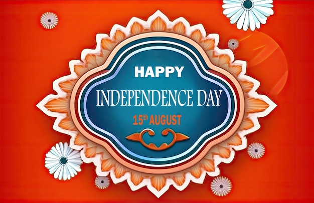 Nation's Pride Dzień Niepodległości Indii Kartkę z życzeniami w kolorach narodowych Generative AI