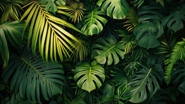 Natura pozostawia koncepcję tła zielonego lasu tropikalnego