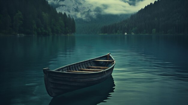 Natura wiejska łódź jeziorowa tapeta odblask wody pusta łódź