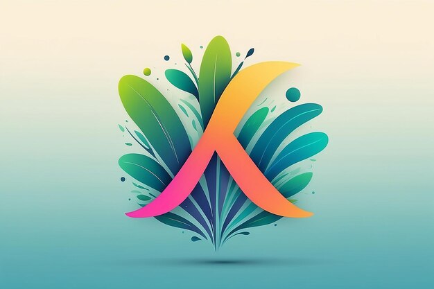 Natural Letter x Logo Gradient Style Design Template for Branding Corporate Identity