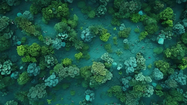 Naturalna piękna tekstura rafy koralowej widok tła z góry hd