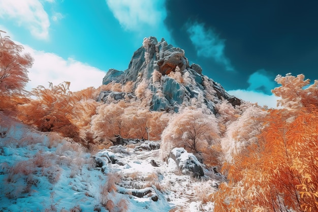 Naturalna sceneria AI Snow Mountain