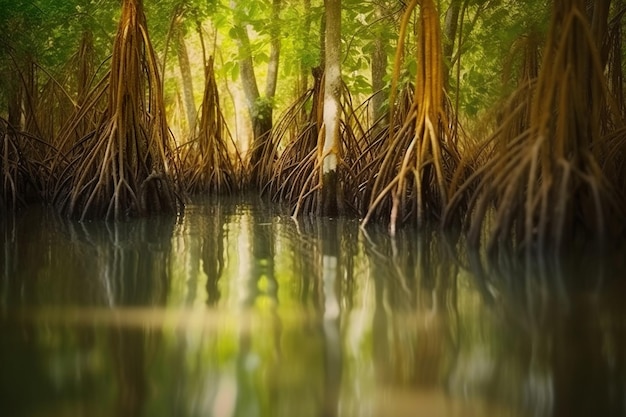 Naturalne mangrowe w słoneczny dzień jasne zdjęcie