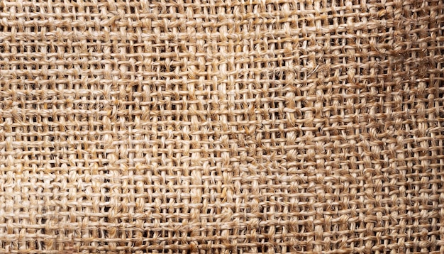 Naturalne teksturowane tło ze splątanymi niciami Makro zdjęcie tekstury starego płótna Jasno brązowe abstrakcyjne tło