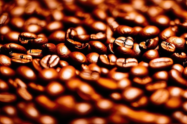 Naturalne tło brązowych ziaren kawy Generative AI