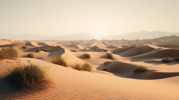 Naturalne tło pustyni Ilustracja AI GenerativexD