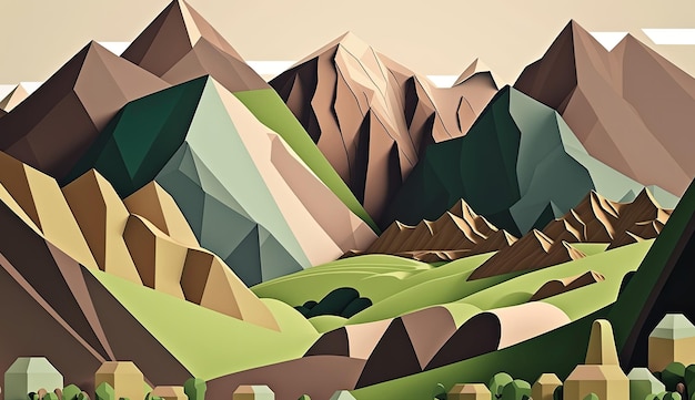 Naturalne tło w stylu low poly