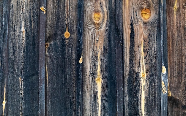 Naturalnie strugana brązowa tekstura ciemnego naturalnego drewna z sękami Powierzchnia stołu strzeleckiego Miejsce na kopię