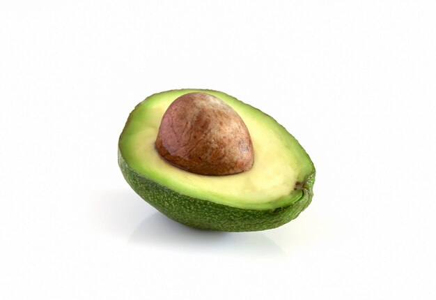 Naturalny organiczny dojrzały awokado. Przyrodni avocado na białym tle.