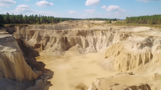 Naturalny piękny widok tekstury kamieniołomu piasku z góry hd