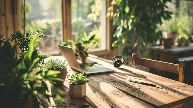 NatureInspired Workspace Greenery Elementy naturalne