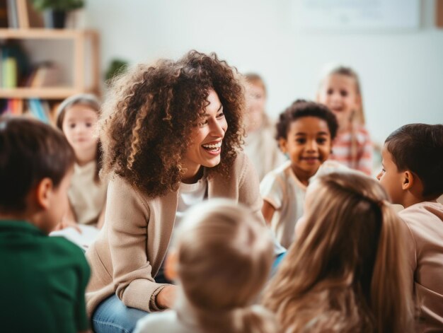 Nauczyciel Prowadzi Klasę Pełną Uważnych Uczniów