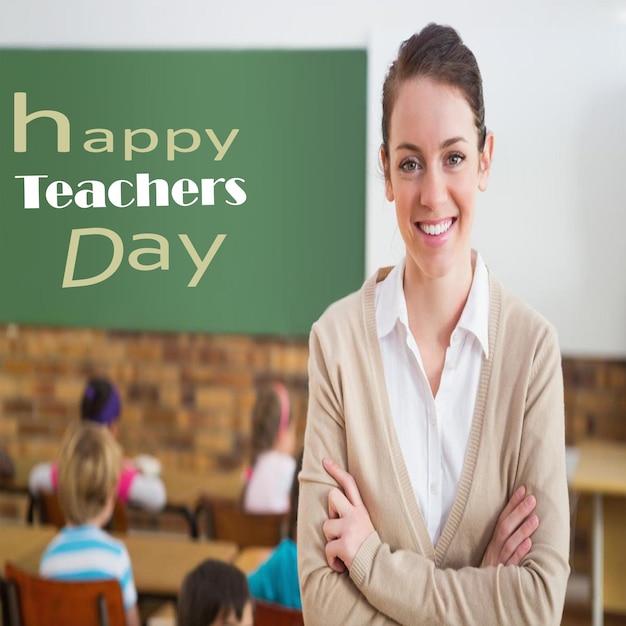 nauczyciel uśmiecha się w dniu nauczyciela