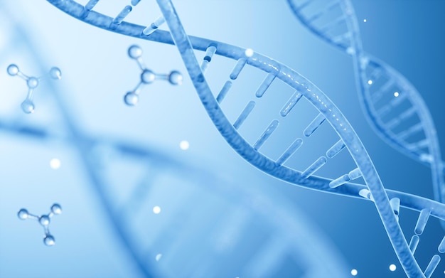 Nauka Biotechnologia Dna chromosom i cząsteczki renderowania 3d