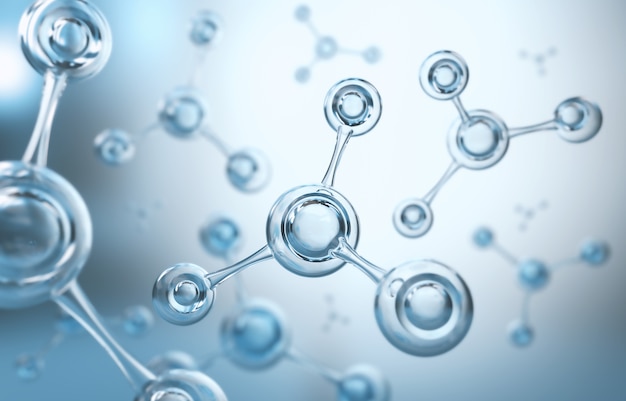 Nauki Tło Z Molekułą, Atomem, Abstrakcjonistyczną Strukturą Dla Nauki Lub Medycznym Tłem, 3d Ilustracja.