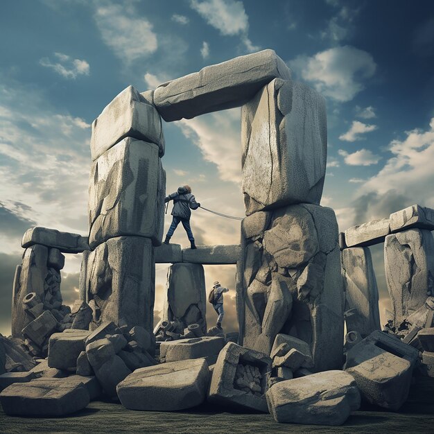 Naukowiec badający Stonehenge