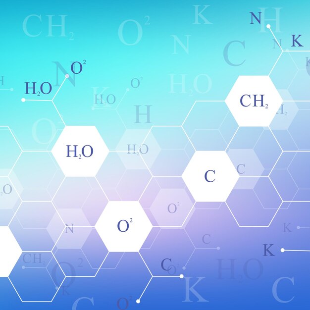 Naukowy sześciokątny wzór chemiczny