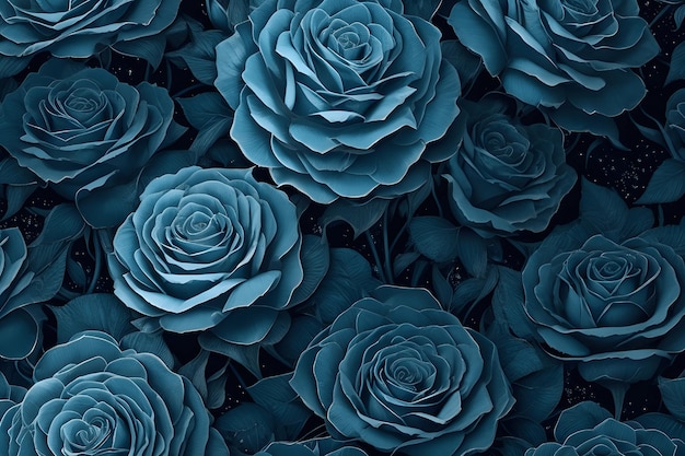 Zdjęcie navy roses symphony piękne bezszwowe tekstury wektorowe